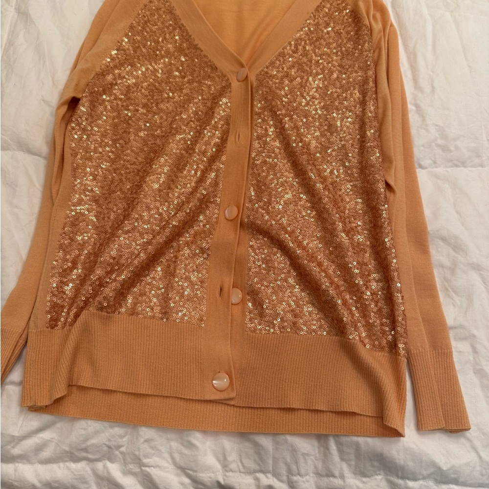 St. John Gold Sequin Cardigan